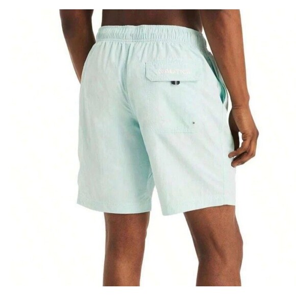 Nautica Men's Quick Dry Nylon 8" Swim Trunks Shorts Aqua Blue 2XL - Picture 2 of 8